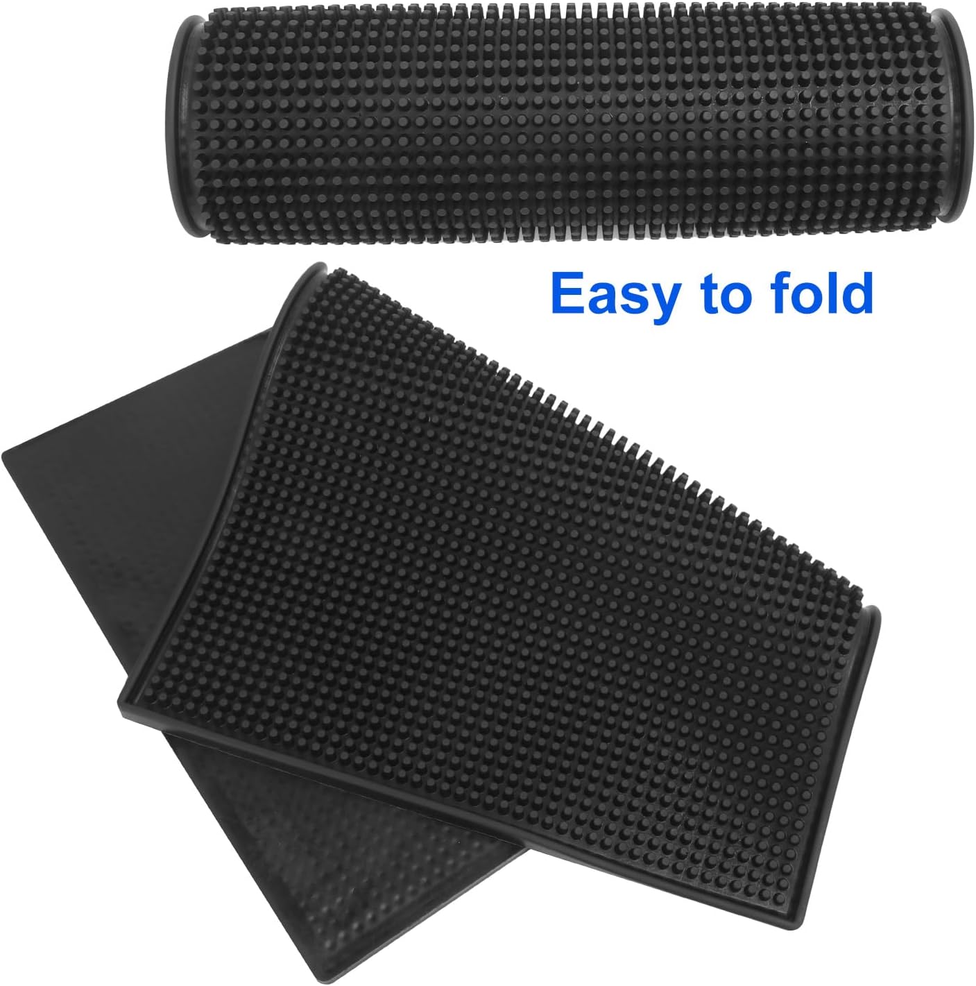 3 Pack Rubber Mats, 18" x 12" Black Bar Service Spill Mat for Countertop, Efficient and Stylish Solution for Every Bartending Need