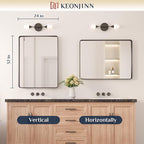 Keonjinn Black Bathroom Mirror for Over Sink, 24 x 32 Inch Matte Black Vanity - Image 7