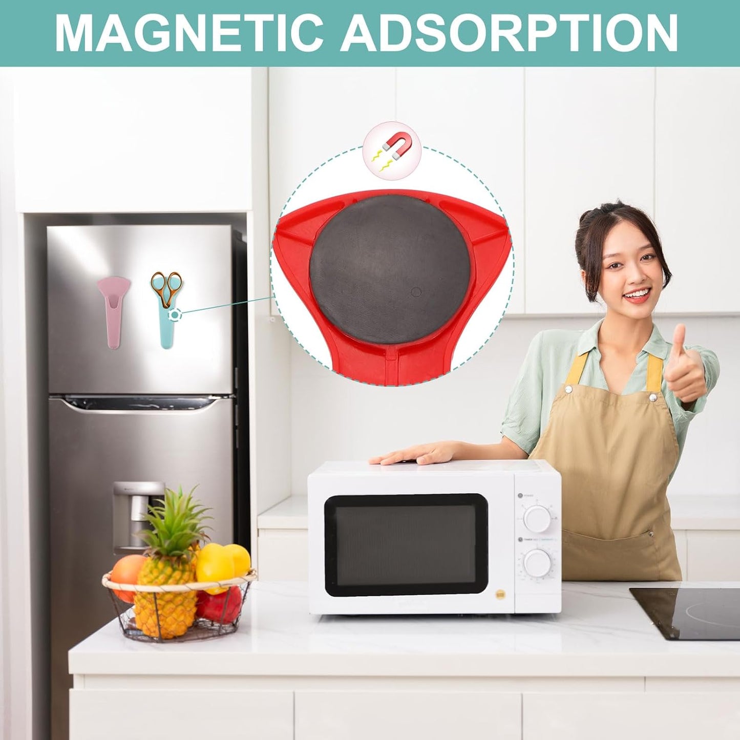 uxcell 2 Pcs Magnetic Scissor Holder, 7.48" x 3.46" Plastic Scissors Cover Durable Waterproof Protector Portable with Round Magnetic Absorber for Kitchen Shears, Green