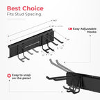 TIDYME Garage Wall Organizer | 32" Heavy-Duty Tool Storage Rack | Adjustable - Image 3