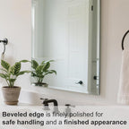 Beveled Bathroom Mirror for Wall, Rectangle Frameless Wall Mirror 16" x 12" - Image 4