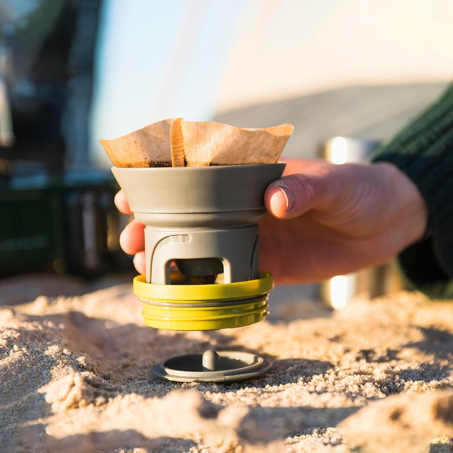 WACACO Cuppamoka Pour-Over Coffee Maker, Portable Drip Coffee Maker with 10 Cone Paper Filters, Manually Operated, Stainless Steel Coffee Brewer, 10 fl oz