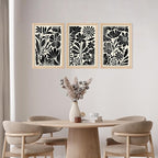 YWJKWLGS Abstract Floral Wall Art Set of 3, 16x24 Inch Black Boho Flower Prints - Image 7