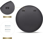 VooBang Round Mirror 23.6" Black Wall Mounted Circle Mirrors Vanity Mirror - Image 7