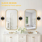 Indoi Black and Gold Wall Sconce, Hardwired Bathroom Sconces Wall Lighting - Image 7
