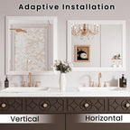 Amorho Bathroom Mirror, 30x36 Inch White Framed Bathroom Mirrors - Image 5