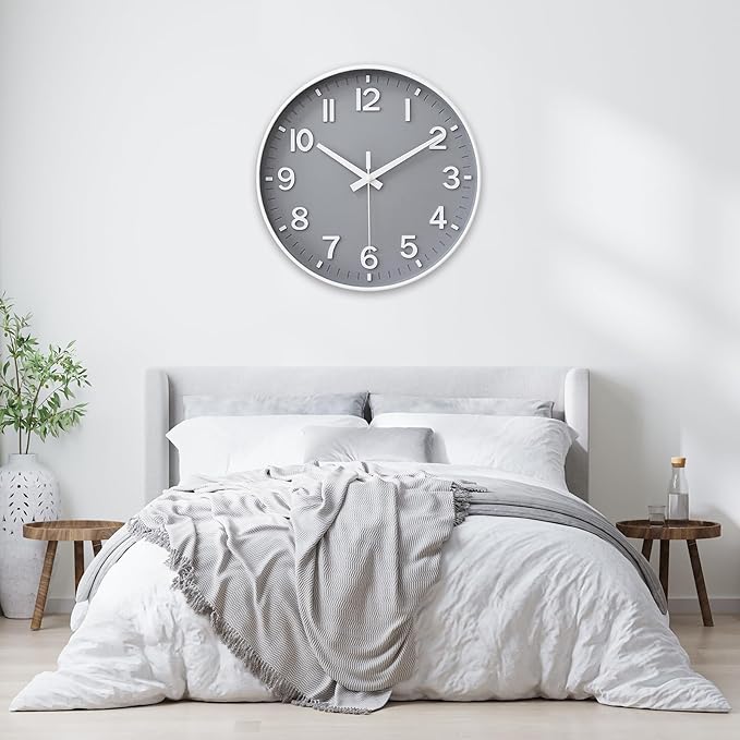 HZDHCLH Wall Clocks Battery Operated, Wall Clock Gray, 10 inch Wall Clock - Image 8