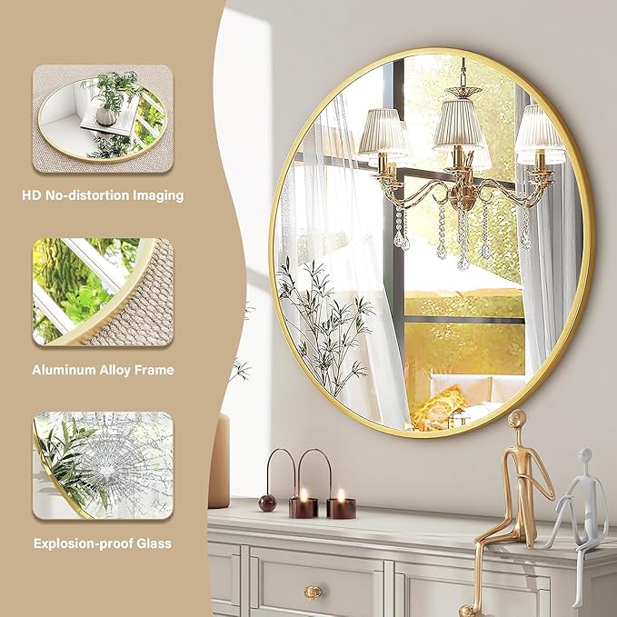 HARRITPURE 28" Round Mirror - Image 3