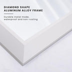 Amorho Bathroom Mirror, 48x30 Inch White Thick Metal Framed Wall Mirrors - Image 2