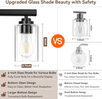 5-Light Matte Black Bathroom Light Fixtures, Bathroom Vanity Lights Over Mirror - Image 4