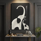 Large Framed Modern Black and White Wall Art, Contemporary Animal Elephant - Image 4