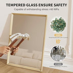 Oak Wood Effect Framed Wall Mirror, 24x32 Rectangle Mirror, 1/8" - Image 8