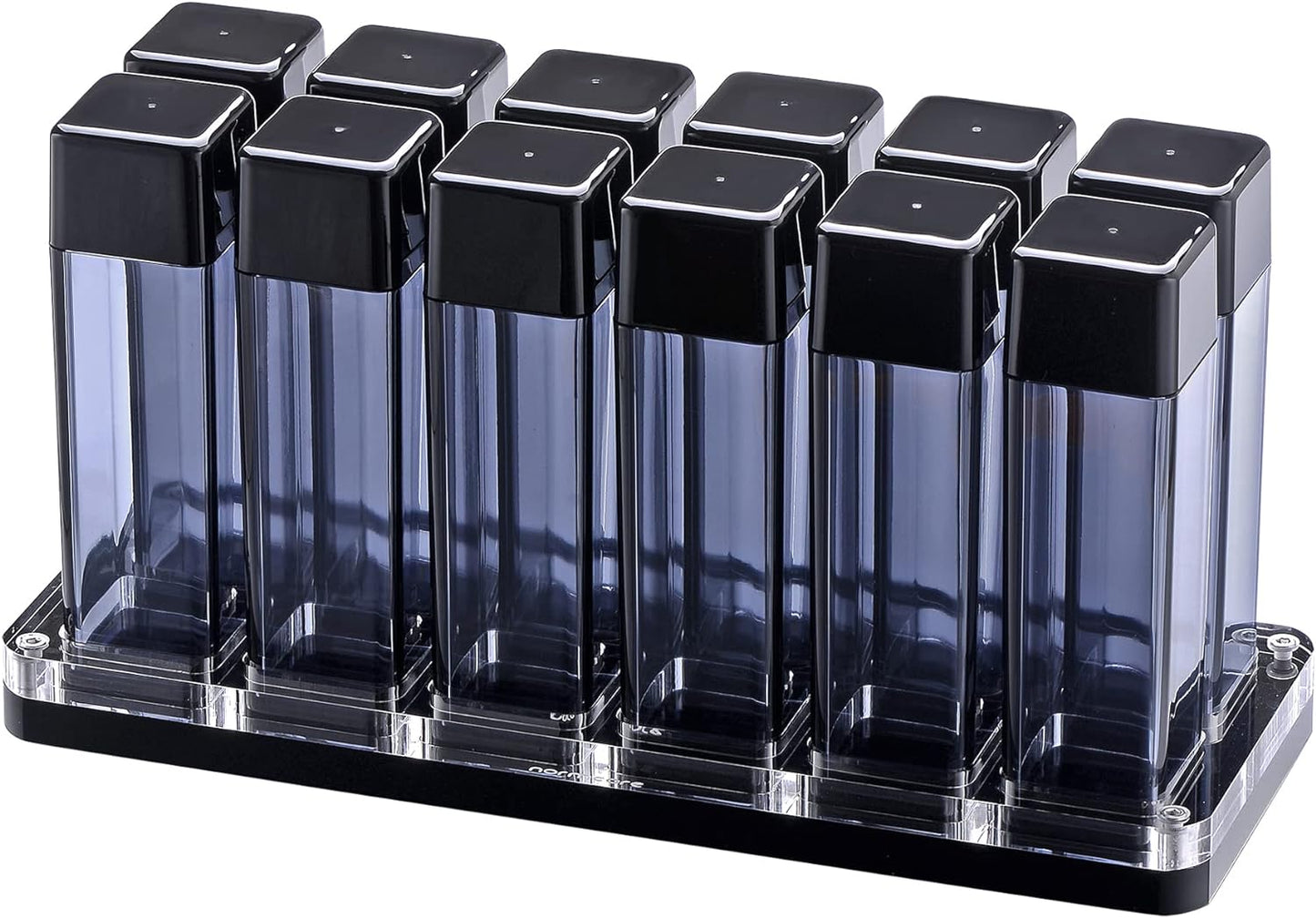 Normcore Single Dose Coffee Bean Storage Containers - 12 Tubes Espresso Bean Cellars with Stand & Hopper - One-Way Exhaust Valve - Capacity 25-28g - Lt Smoke Grey