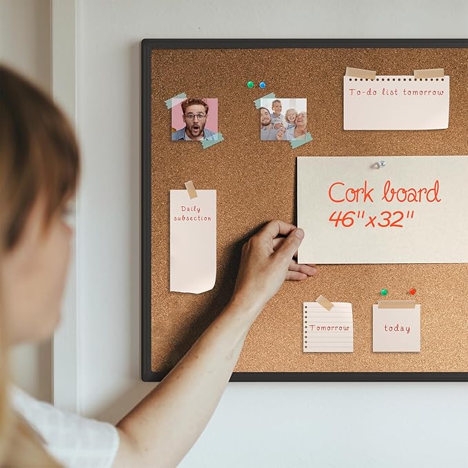 Cork Board Bulletin Board 48" x 36", Office Board - Image 3