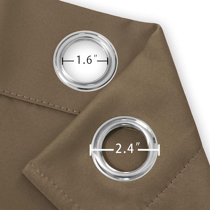 LEMOMO Brown Blackout Curtains 42 x 54 Inch Length Set of 2 Panels Grommet - Image 5