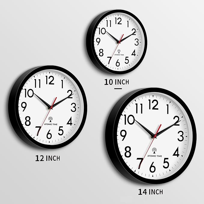 DAXSMY Atomic Wall Clock Analog 10 Inch Battery Operated Modern Decorative - Image 2