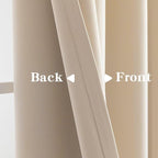 IGEMAEVE Beige Curtains 108 Inch Length 2 Panels Set, Light Filtering Curtains - Image 4