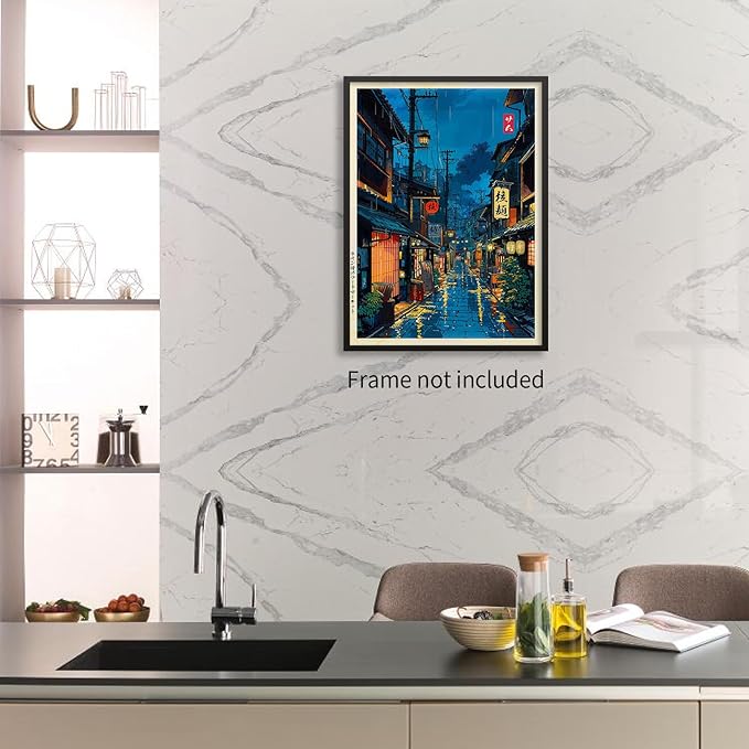 Podafu Japanese Tokyo Tea House Canvas Wall Art - 10L" x 8W" - Unframed - - Image 6