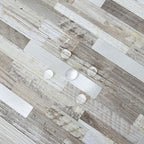 AULIGET Peel and Stick Backsplash, Coffee & Brown Wood Look PVC Mixed Metal - Image 3
