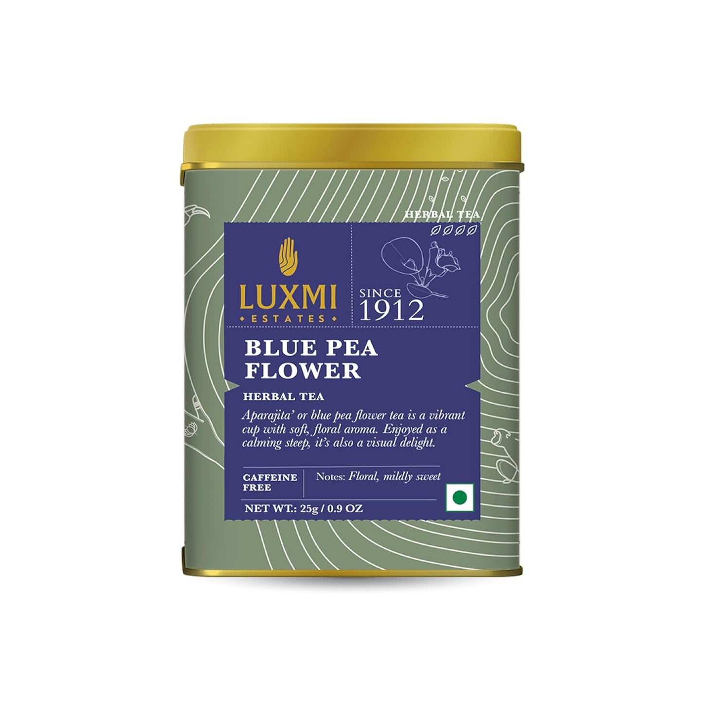 Luxmi Estates - Butterfly Pea Flower Tea - Loose Leaf - 25g (12 Cups) | USDA Certified Organic Blue Tea | Caffeine-Free | Single Ingredient