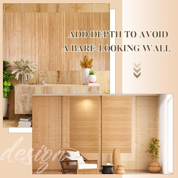 Juexica 6 Pcs Natural Bamboo Wall Panel - Image 6