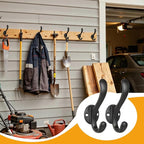 6 Pack Coat Hooks Wall Mount Heavy Duty Utility Retro Double Hooks - Image 9