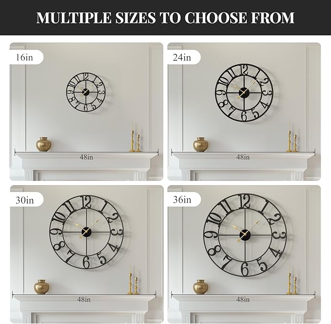 Cuspin Large Wall Clock for Living Room Decor, 30 Inch Wall Clock - Image 6