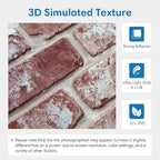 COMSTICKC 3D Faux Brick Wall Panels Peel and Stick Wall Covering, Not Real Brick - Image 3