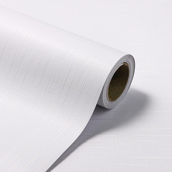 Grasscloth Peel and Stick Wallpaper White Gold Wallpaper 15.7"x 196" Thick by TAPETYLLER