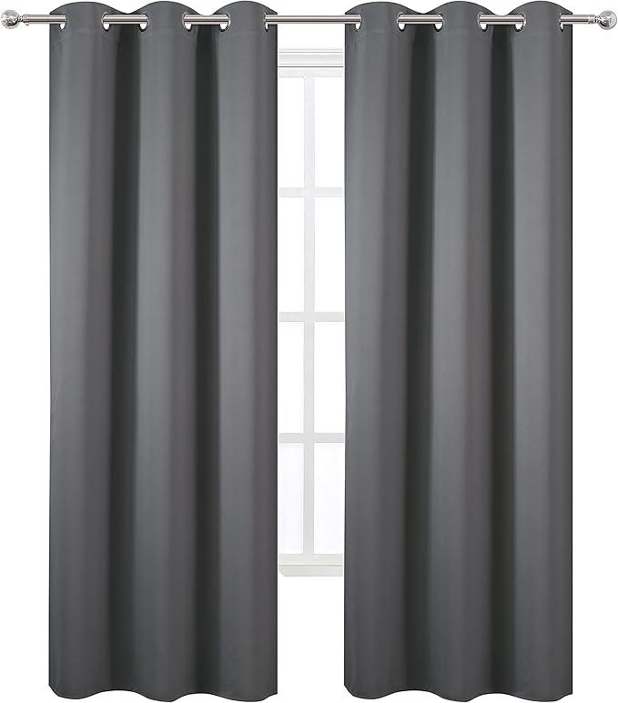 LEMOMO Frost Grey Blackout Curtains 34 x 84 Inch Length/Set of 2 Curtain - Image 2