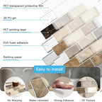 Art3d Peel and Stick Backsplash Tiles – 12"x12" Yellow Jasper Thicker Design - Image 7
