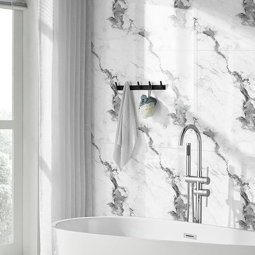 10pcs Thick Marble Peel and Stick Waterproof Wall Panels, Heat-Resistant - Image 2