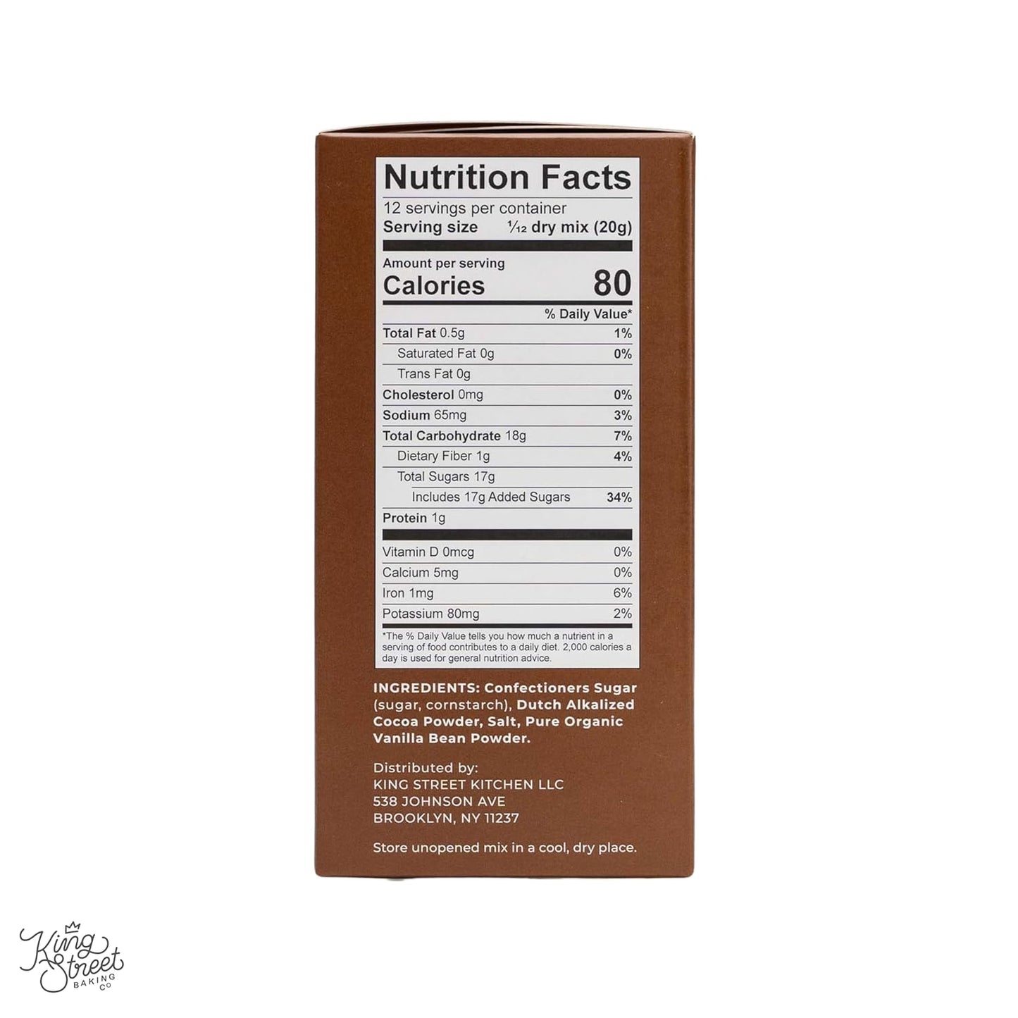 King Street Baking Co Chocolate Frosting Mix - 4 Ingredient Icing for Cake - Real Cocoa, Vanilla - Frosts 12 Cupcakes (3Pack)