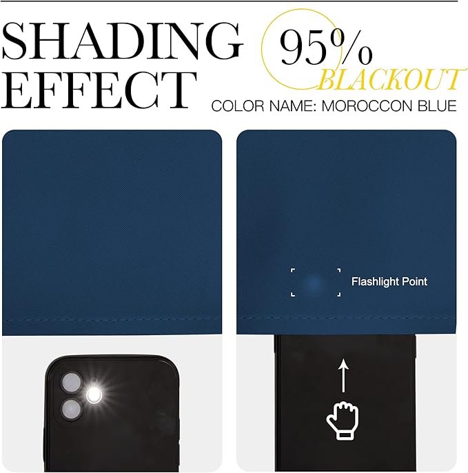 NICETOWN Moroccan Blue Blackout Curtains 96" Long - Image 5