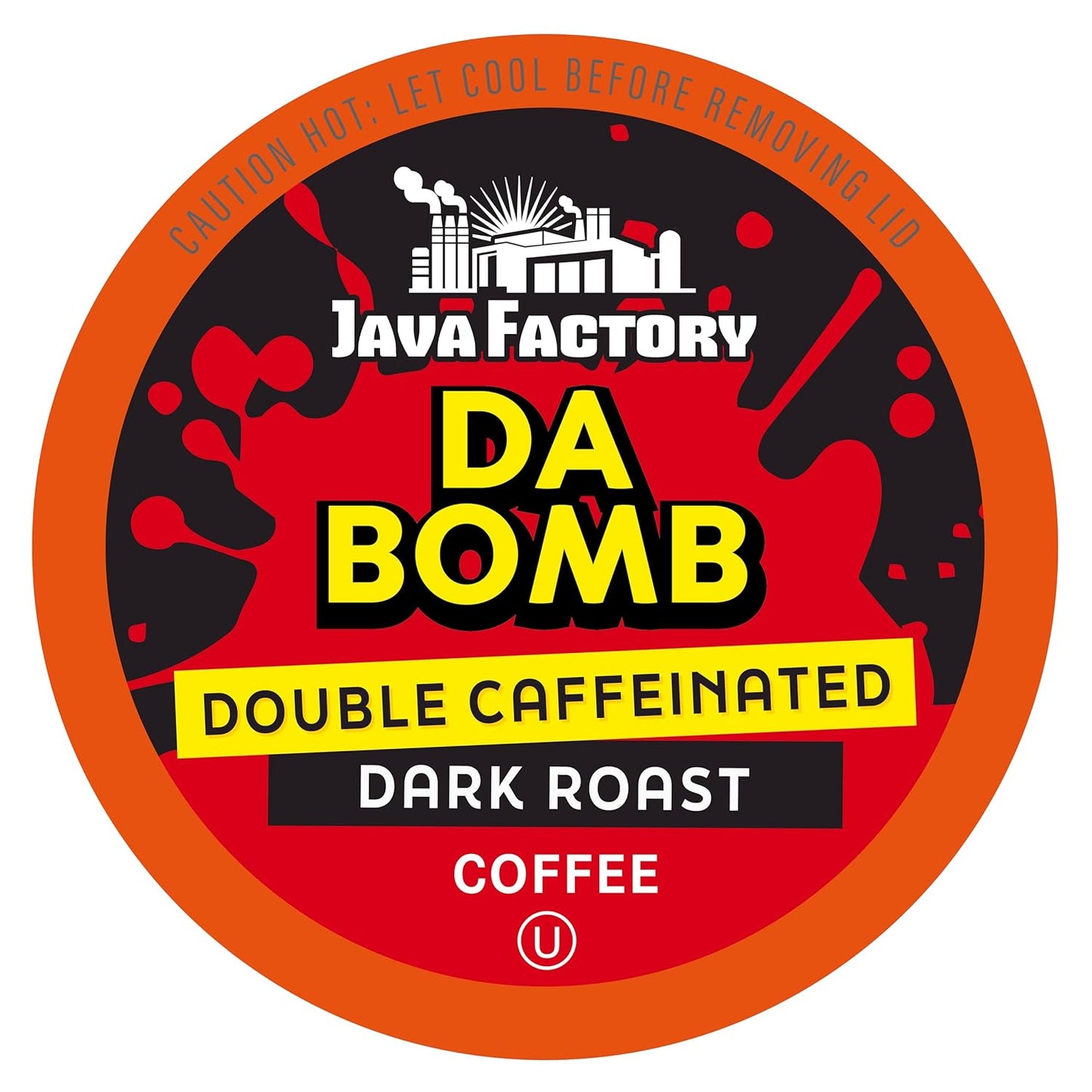 Java Factory High Caffeine Coffee Pods, Da Bomb Dark Roast, 40 Count - Compatible with K Cup Brewers 2.0, Extra Caffeine for a Strong Start to Your Day