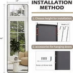 Full Length Door Mirror 14x48, Metal Frame - Image 7