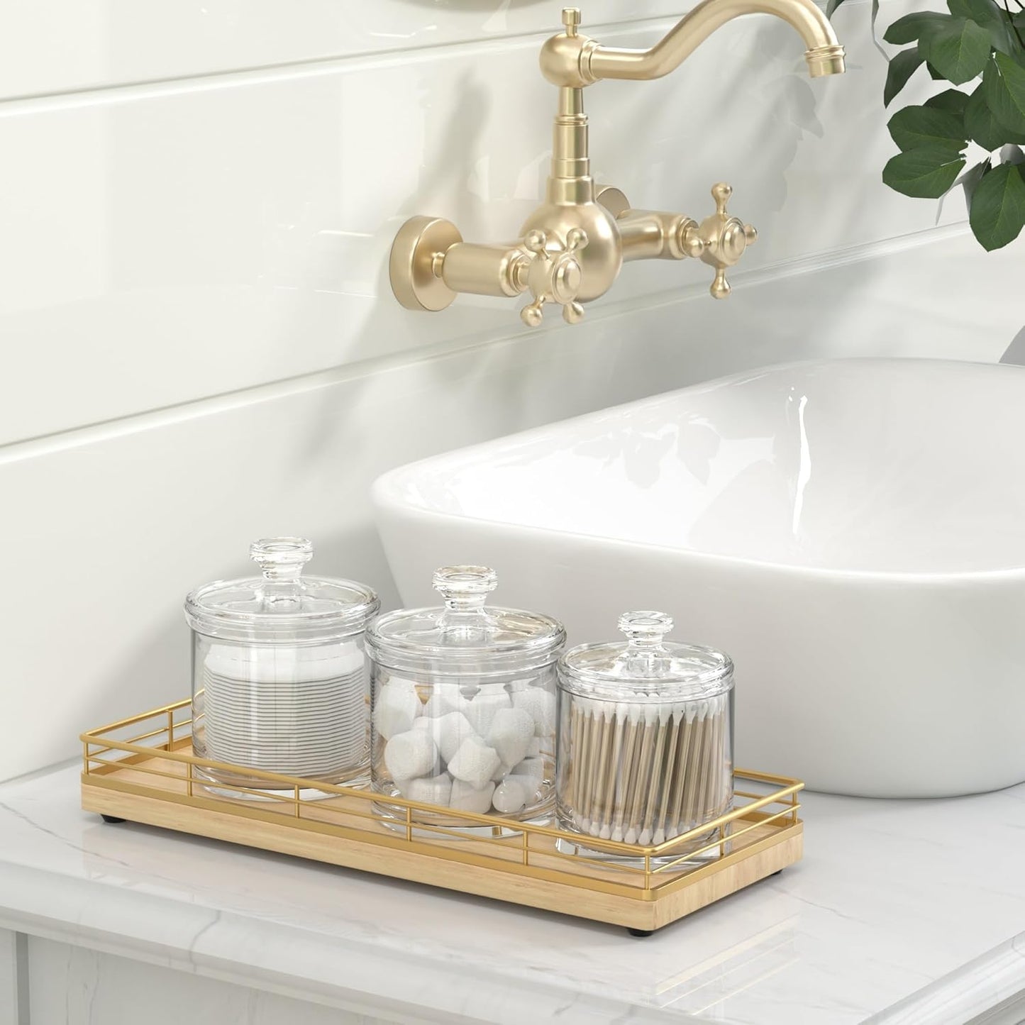 Wooden Decorative Tray, Oak 11.2" L Kitchen Countertop Soap Sponge Holder for Dresser Perfume Tray Jewelry Candle Nightstand Table Centerpieces for Dining Room Decor Natural