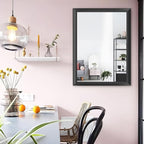 Amorho Black Bathroom Mirror, 24x30 Inch Thick Metal Framed Wall Mirrors - Image 5