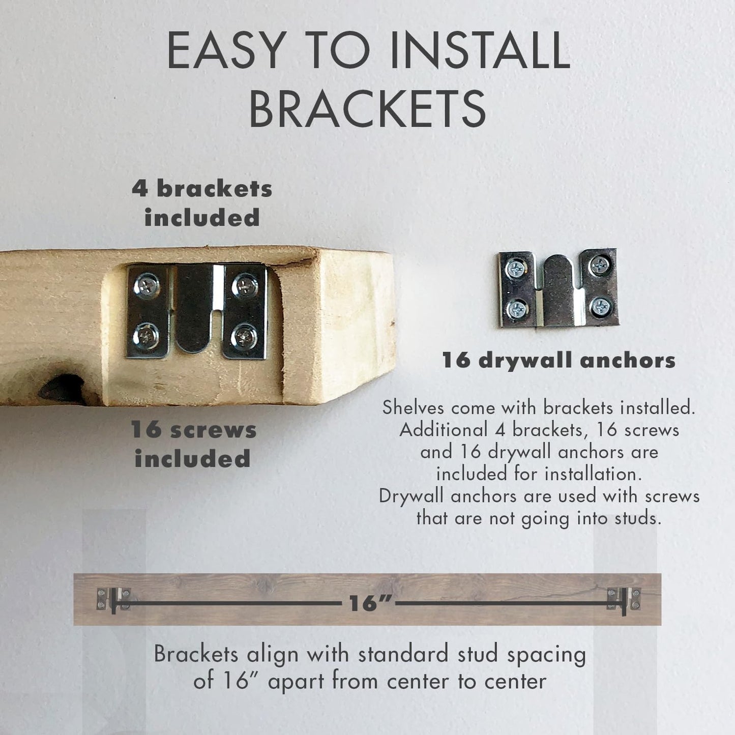 Urban Legacy Reclaimed Barnwood Planks | Floating Shelves for Wall w/Flush Mount Shelf Bracket Set Included | Set of 2 (White Wash, 40"x7"x 2")