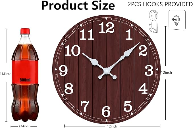 Wall Clock, Modern Wall Clocks Battery Operated, Silent Non Ticking Clock - Image 3