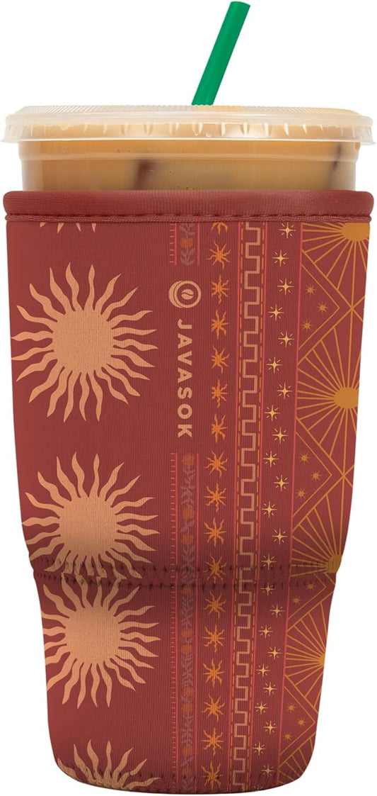 Sok It JavaSok Iced Coffee & Cold Soda Insulated Neoprene Cup Sleeve (Bohemian Sun, Large: 30-32oz)