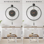 34.6×24 Inch Large Modern Decorative Oversized Pendulum Wall Clocks - Image 3