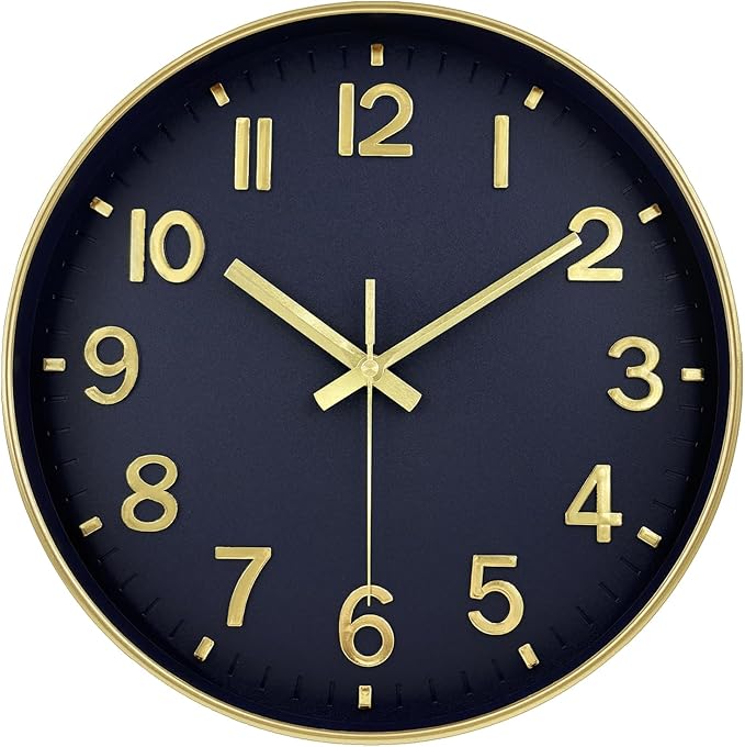 Wall Clocks Battery Operated, 12Inch Non Ticking Digital Wall Clock, Silent by MABPEDO