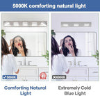 360° Rotate LED Bathroom Vanity Light Fixtures, 2100LM Acrylic Brushed Nickel - Image 5
