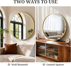 Round Wall Mirror 24 Inch Gold Vanity Mirror - Image 4