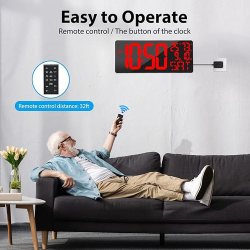18" Large Digital Wall Clock - Image 2