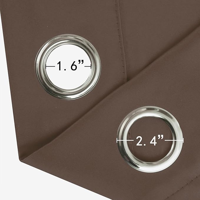 LEMOMO Blackout Curtains 66 x 72 Inch Long Chocolate Curtains Set of 2 Panels - Image 5