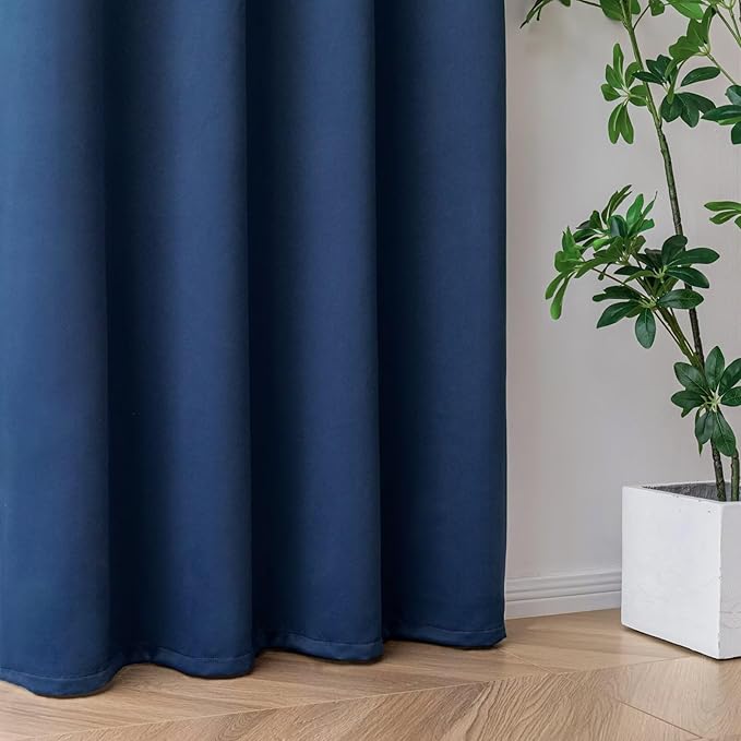 IGEMAEVE Navy Blue Blackout Curtains 72 Inch Length 2 Panels Set, Grommet - Image 5