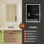 20x28 Inch Black Framed LED Bathroom Mirror - Image 6