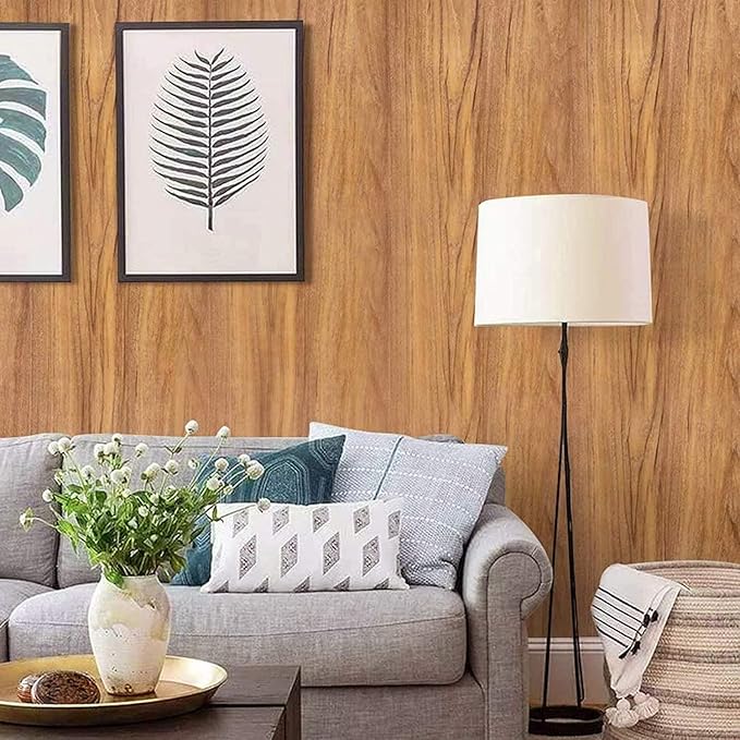COSNIGHT 15.7" ×590" Wood Grain Wallpaper Peel and Stick Vinyl Film Self by COSNIGHT